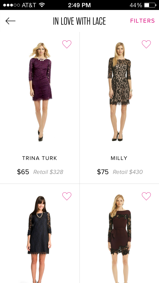 Rent The Runway Screenshots Mobile Patterns